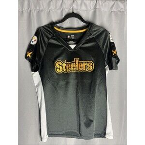 Women's Pittsburgh Steelers L Jeweled Jersey (Black) NFL Team Apparel